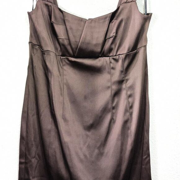 Calvin Klein Women’s Dress 12 Minimalist Renaissance Mob Wife Chocolate Brown - Picture 3 of 8